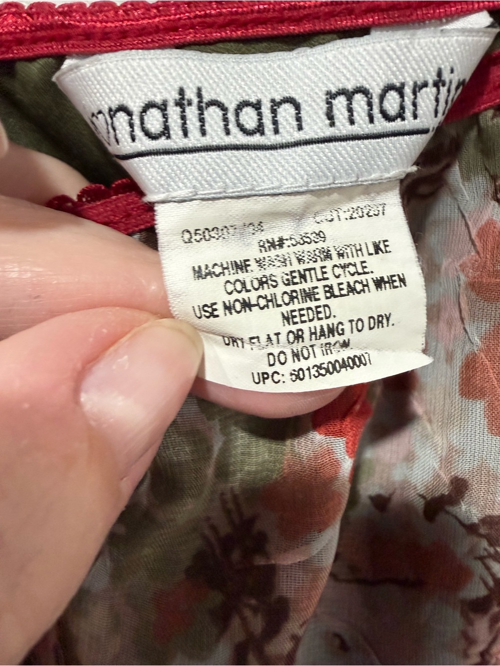 Vintage Jonathan Martin Floral Sheer boho Midi Skirt - Red & Green, lined - Picture 6 of 8